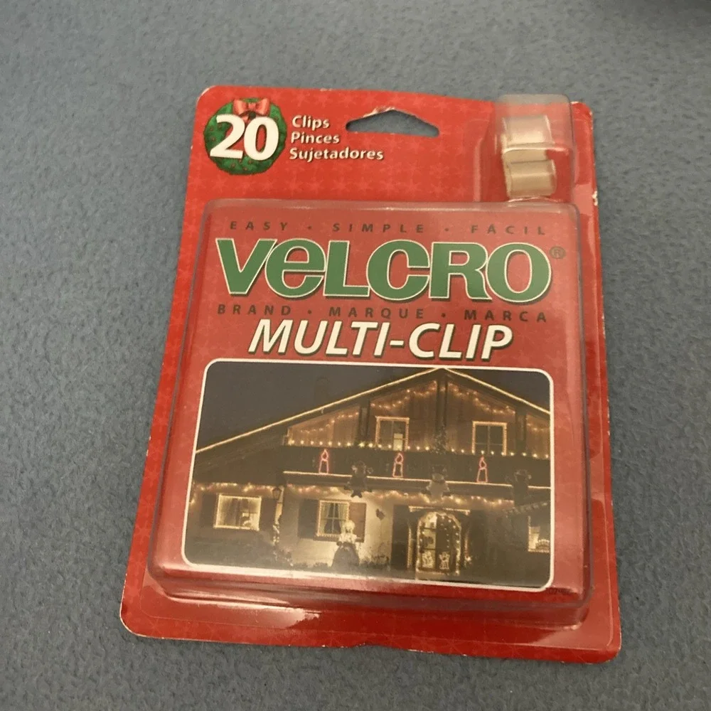 NOS Velcro Brand Clear Multi-Clip 20 Count Box for Indoor/Outdoor - Lot of 2